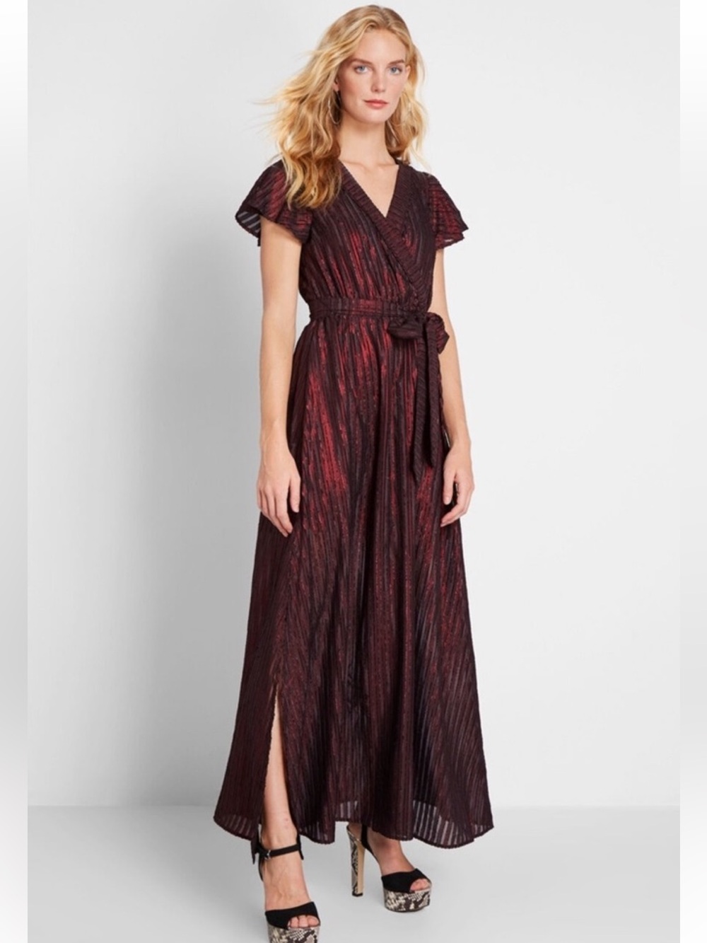 NEW ModCloth Your Time to Shine Metallic Maxi Dress Whimsigoth Vampire NWT. Sk17